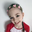 Virágos hajdísz - Türkizkék apróvirágos gumis hajpánt
