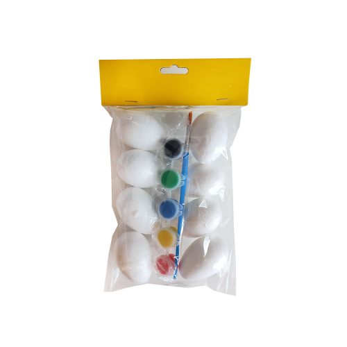 Hungarocell díszíthető tojás készlet festékkel és ecsettel 8 db-os