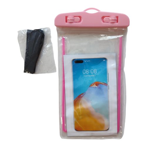 Univerzális vízálló telefontartó, nyakba akasztható rózsaszín