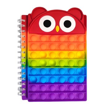 Pop it bagoly A5-ös napló, spirálos jegyzetfüzet