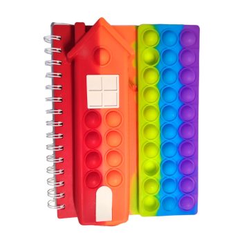   Pop it tolltartó házikó és A5-ös napló, spirálos jegyzetfüzet-piros