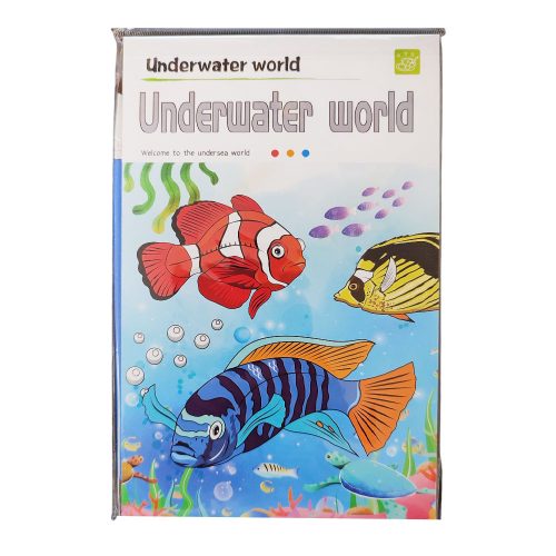 Gyerek kifestő könyv egyedi festéklappal és ecsettel - Vízi világ