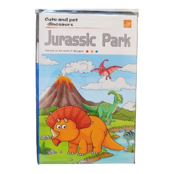   Gyerek kifestő könyv egyedi festéklappal és ecsettel - Cuki dinoszauruszok