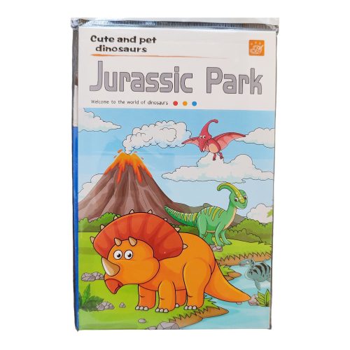 Gyerek kifestő könyv egyedi festéklappal és ecsettel - Cuki dinoszauruszok