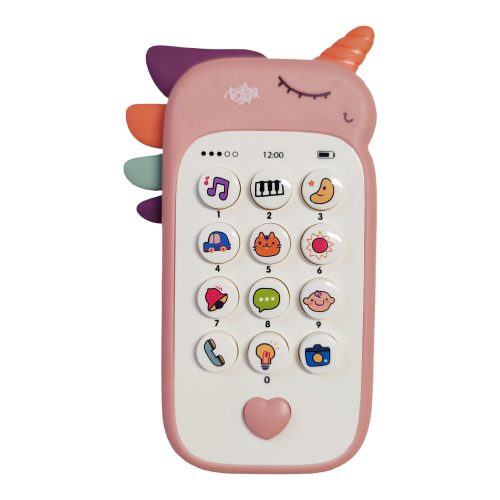 Interaktív zenélő unikornis baby telefon rózsaszín