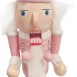 Karácsonyi Diótörő Figura, rózsaszín őr dobbal 25,5 cm