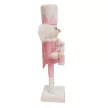 Karácsonyi Diótörő Figura, rózsaszín őr dobbal 25,5 cm