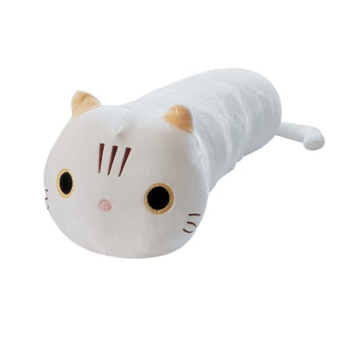 Hosszú cica plüss 105 cm, fehér