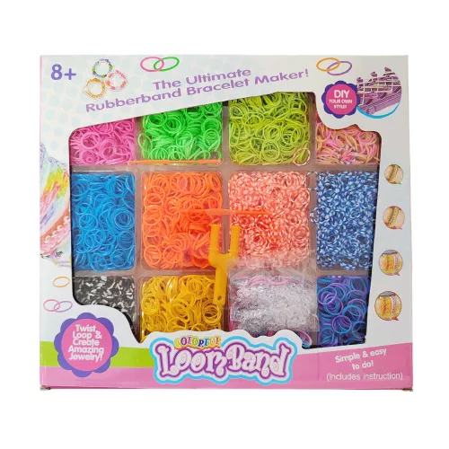 Loom gumi karkötő készítő szett, 3000 db színes gumi