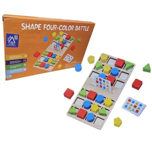 Montessori színes geometriai párosító társasjáték