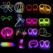 Glow Sticks Foszforeszkáló, fényes és színes karkötő készlet partikhoz 50 db