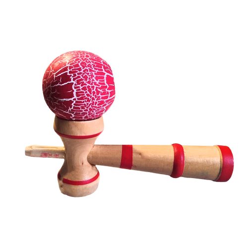 Kendama fa ügyességi játék piros