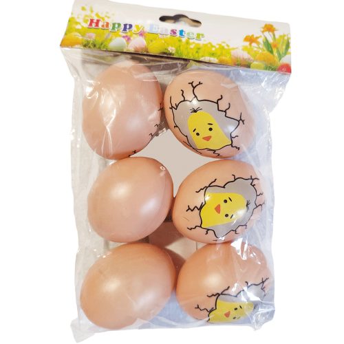 Húsvéti műanyag tojás csibék 6 db