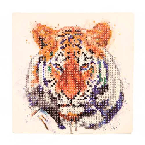 Gyémánt mozaik hímzés -Tigris 20x20 cm