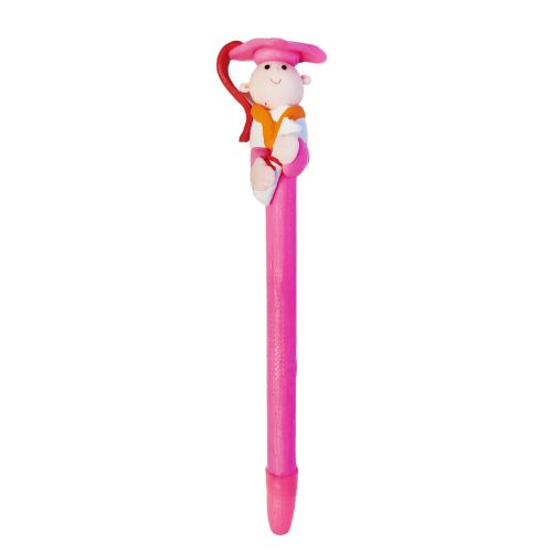 Ajándék toll 3D figurával - rózsaszín ballagó