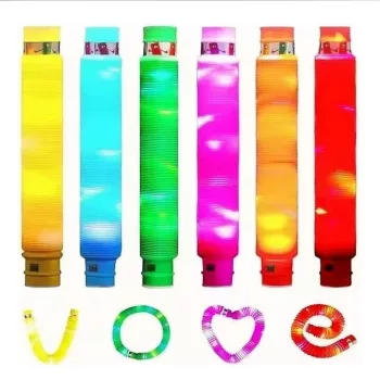   Fidget Pop Csövek LED világítós Szenzoros Játék, többszínű, 6 db-os