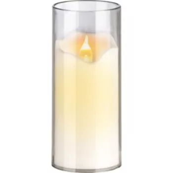LED gyertya henger üvegbúrában 13cm