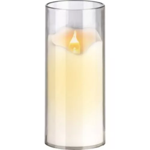 LED gyertya henger üvegbúrában 13cm