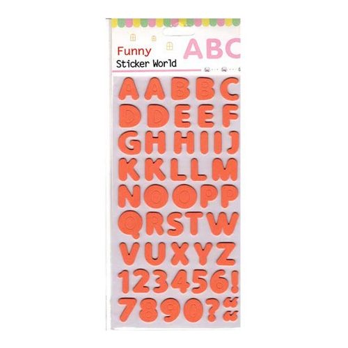 Öntapadós ABC betűk dekorgumiból- Narancssárga