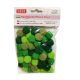 Pom-Pom Vegyes zöld 1,5 cm-es 50db/csomag