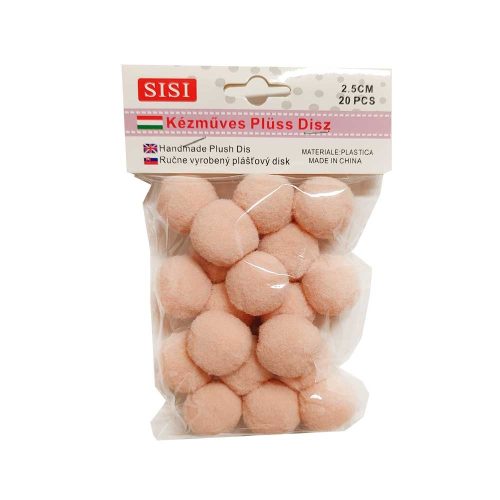 Pom-Pom púder rózsaszín 2,5 cm-es 20db/csomag