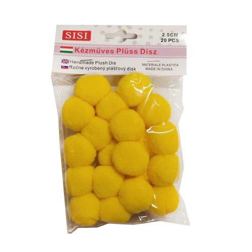 Pom-Pom citromsága 2,5 cm-es 20db/csomag
