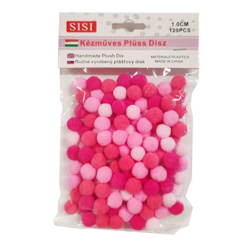 Pom-Pom Vegyes rózsaszín 1 cm-es 120db/csomag