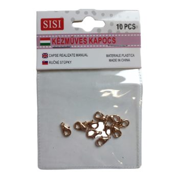 Delfin kapocs 15 db 11,5 x 6 mm arany