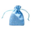 Ékszertartó zsinóros szövet zsák 9x12 cm világoskék