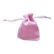 Ékszertartó zsinóros szövet zsák 9x12 cm rózsaszín