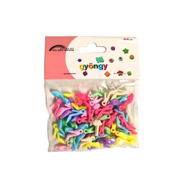   Magassarkú alakú gyöngy színes (15mm, Műanyag) 20g/csomag