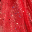 Tüll szoknya tütü piros glitteres ~2-7 év