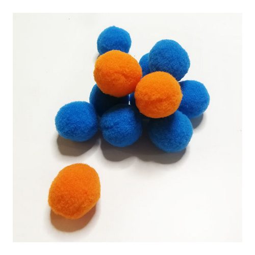 Pom-Pom Narancssárga-kék vegyes 2,5 cm-es 12db/csomag