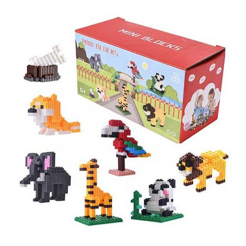 Mini Blocks kreatív mini építő játék 7 db-os Szett - Állatok