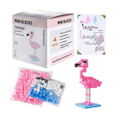 Mini Blocks kreatív mini építő játék - Flamingó