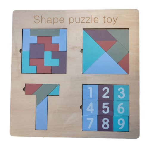 Tetris és Tangramm 4 in 1 -ben fa kirakós játék