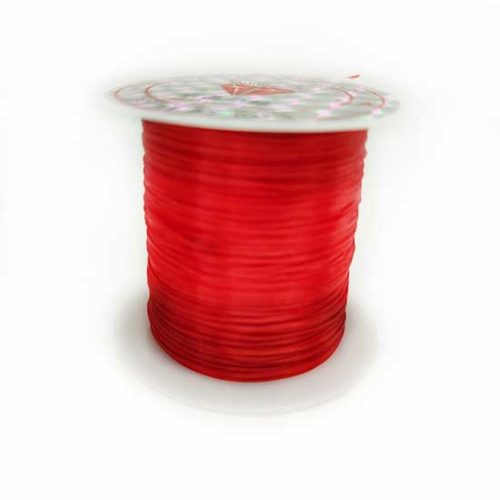 Szilikon elasztikus/gumis gyöngyfűző damil piros
