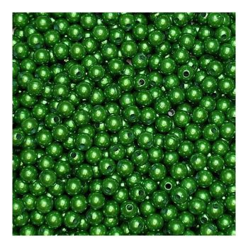   Dekor Gyöngy metál fényű sötétzöld (8mm, Műanyag) 20g/csomag