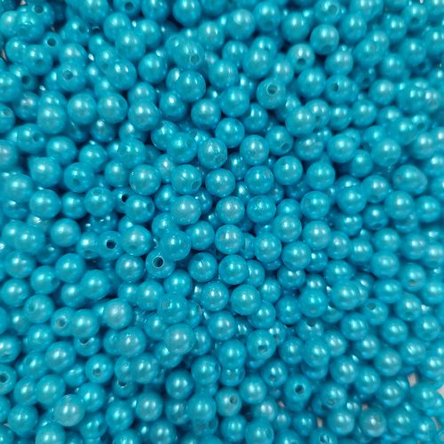 Dekor Gyöngy metál fényű világos kék (8mm, Műanyag) 20g/csomag