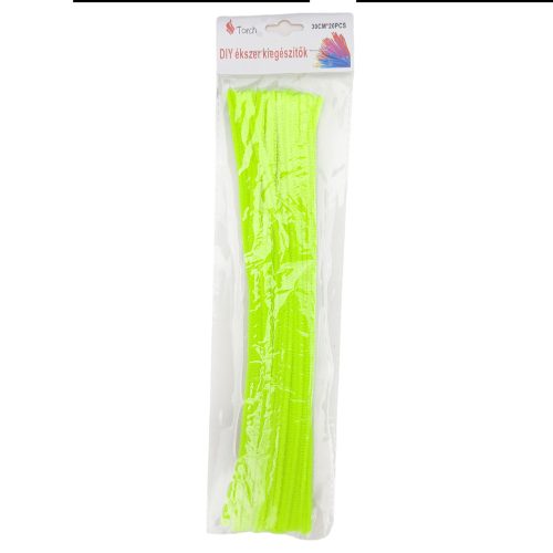 Zsenília drót NEON ZÖLD 300mmx6mm 24db/csomag