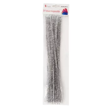  Zsenília drót CSILLÁMOS/ CSILLOGÓ EZÜST 300mmx6mm 20 db/csomag