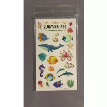 Tengeri Állatok Ideiglenes Tetoválás Szett – 10 darabos