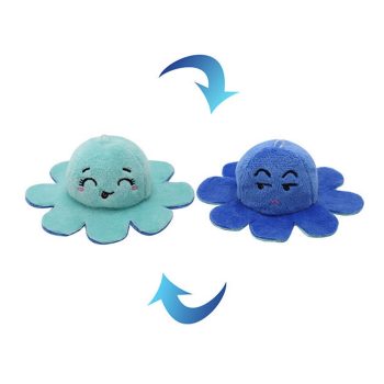   Kifordítható Plüss Hangulat Polip kulcstartó Kék - türkiz