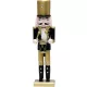Karácsonyi diótörő csillámos figura fekete-arany őr dobbal 25cm
