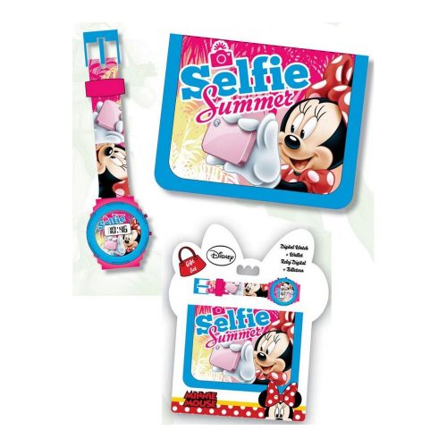 Disney Minnie Digitális karóra + Pénztárca kék