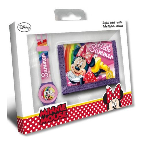 Disney Minnie Digitális karóra + pénztárca lila