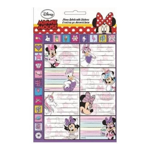 Disney Minnie csillámos füzetcímke 16 db-os