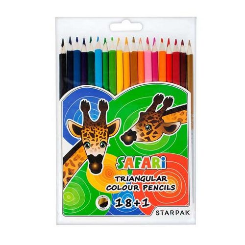 Safari háromszögletű színes ceruza 18 db-os