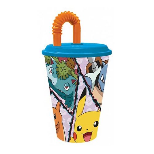 Pokémon szívószálas pohár, műanyag 430 ml
