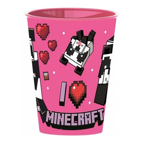 Minecraft pohár, műanyag 260 ml rózsaszín